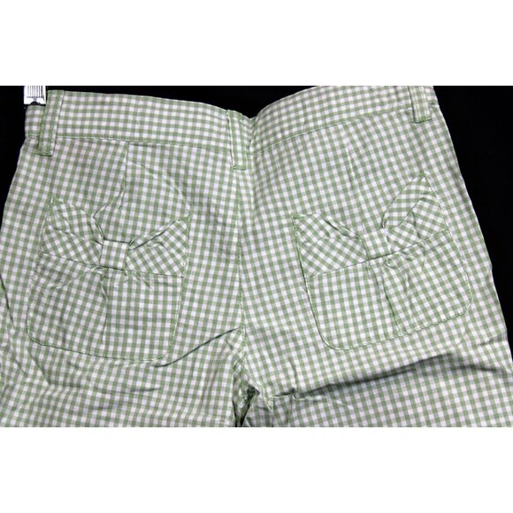 NWT 2010 Gymboree Tulip Garden Bermuda Shorts sz 9 Green Gingham Bow Pockets - Picture 6 of 8